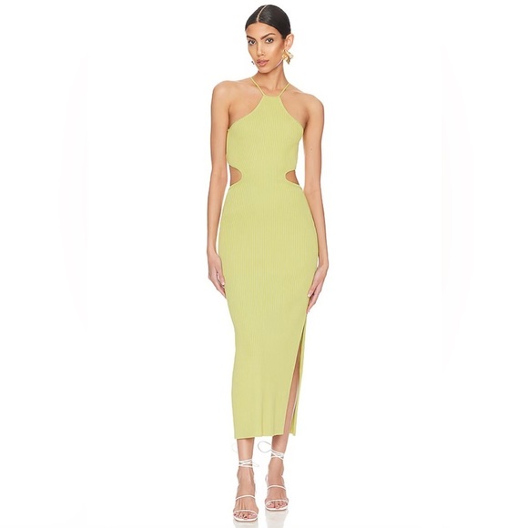 Significant Other Skye Cutout Ribbed Backless Midi Dress In Avocado sz:AU10/US6 - Picture 9 of 16